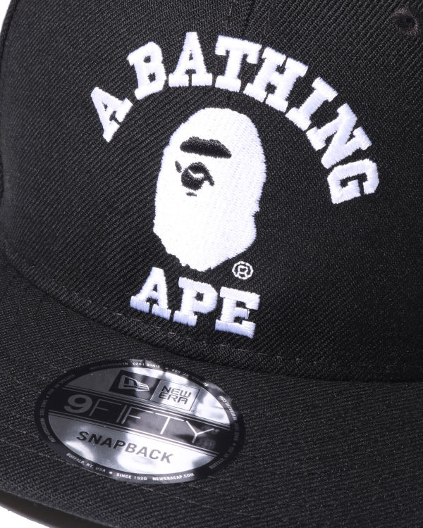 Casquettes Bape College New Era Snap Back Homme Noir | FOECP1042