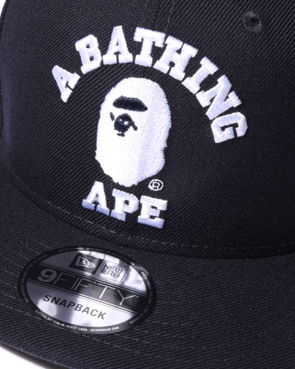 Casquettes Bape College New Era Snap Back Homme Bleu Marine Bleu | UXZGJ1954