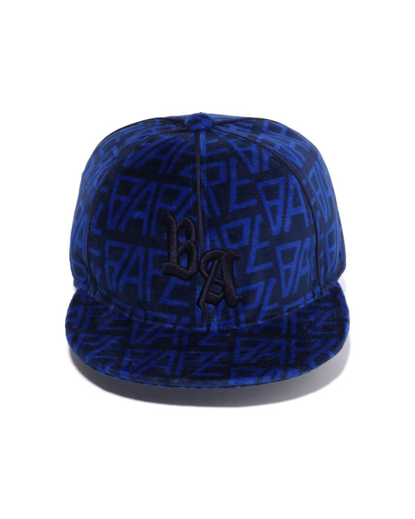 Casquettes Bape Logo Monogram Velour Homme Bleu Royal Bleu | DKMCA1754