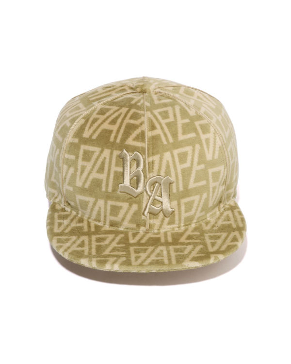 Casquettes Bape Logo Monogram Velour Homme Beige | PKLHR7459