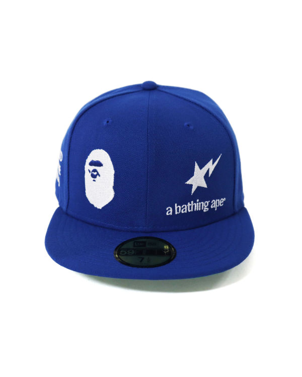 Casquettes Bape New Era 59 Fifty Camo Ape Head Homme Bleu | DCWES0613