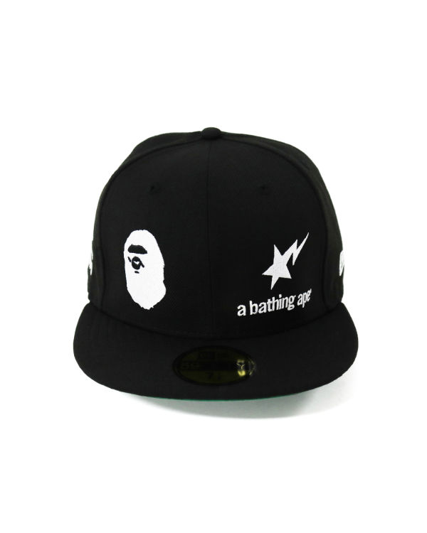 Casquettes Bape New Era 59 Fifty Camo Ape Head Homme Noir | SCMEX4805