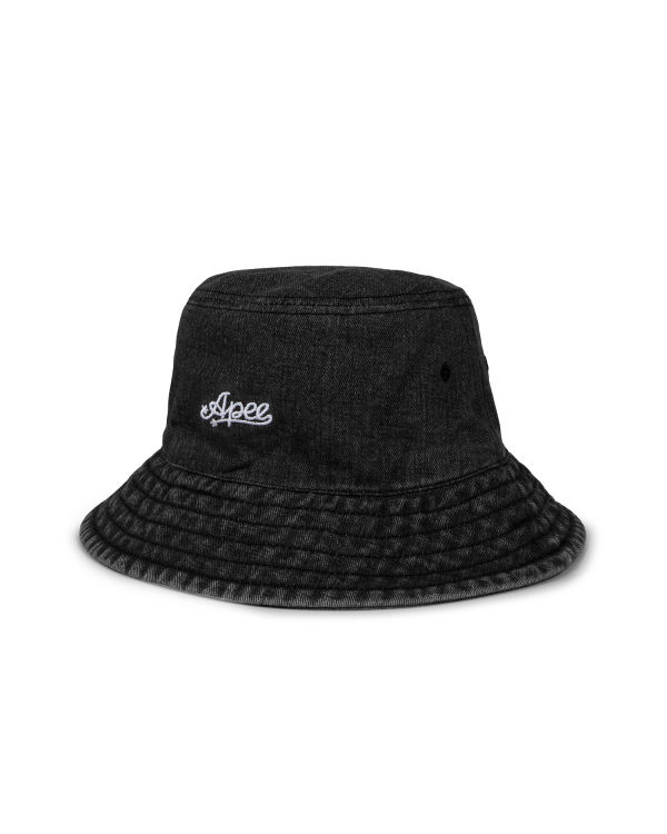 Chapeaux Bape Denim bucket Femme Noir | FODSJ7204