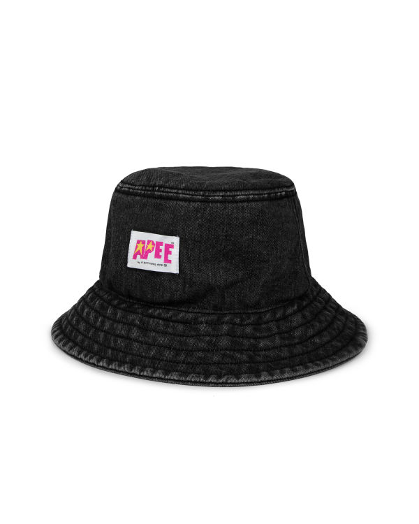 Chapeaux Bape Denim bucket Femme Noir | FODSJ7204