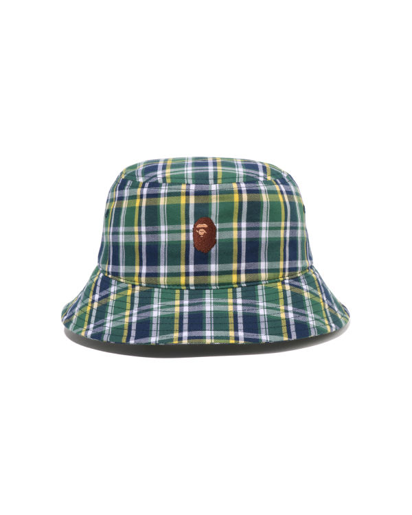 Chapeaux Bape Mini Check Bucket Homme Vert Clair | TINAG5074