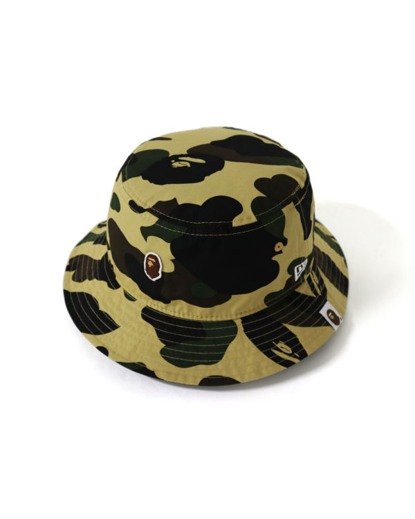 Chapeaux Bape New Era 1st Camo Bucket Homme Jaune | RSBYX4685