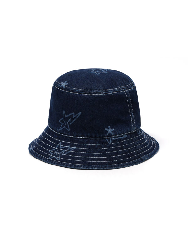 Chapeaux Bape STA denim bucket Femme Bleu | XDVOT8397