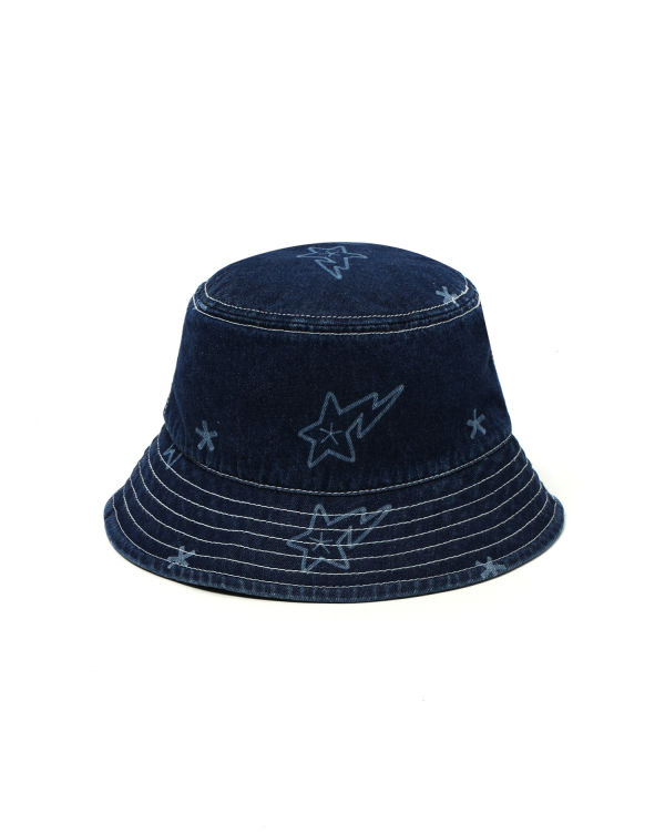 Chapeaux Bape STA denim bucket Femme Bleu | XDVOT8397