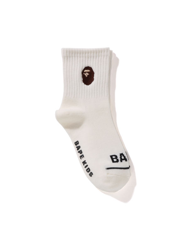 Chaussettes Bape Ape Head Nervuré Enfant Blanche | NFGIW2346