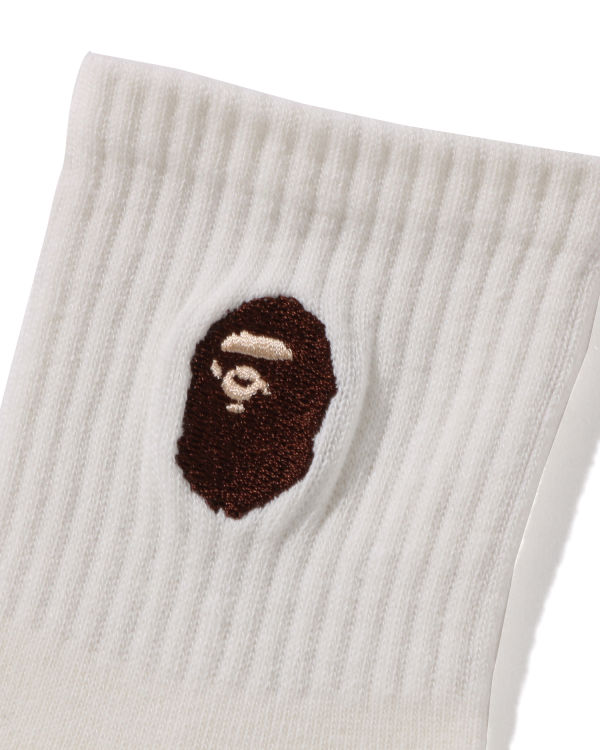 Chaussettes Bape Ape Head Nervuré Enfant Blanche | NFGIW2346