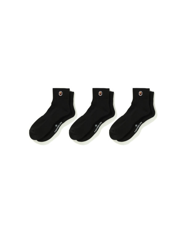 Chaussettes Bape Ape Head One Point Ankle Homme Noir | IZVLG6975