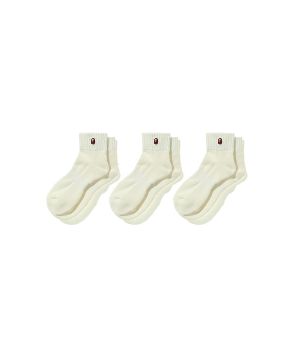 Chaussettes Bape Ape Head One Point Ankle Homme Blanche | QWFXE3482