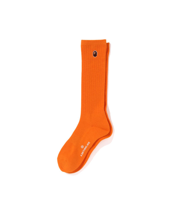 Chaussettes Bape Ape Head One Point Femme Orange | AVSPE7218