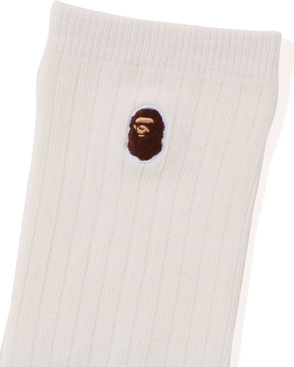 Chaussettes Bape Ape Head One Point Femme Blanche | UJWDL0851