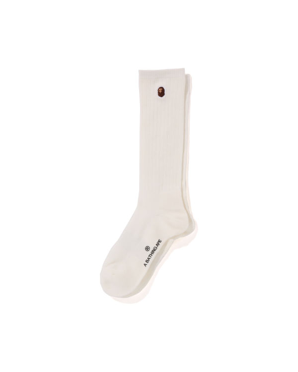 Chaussettes Bape Ape Head One Point Femme Blanche | UJWDL0851