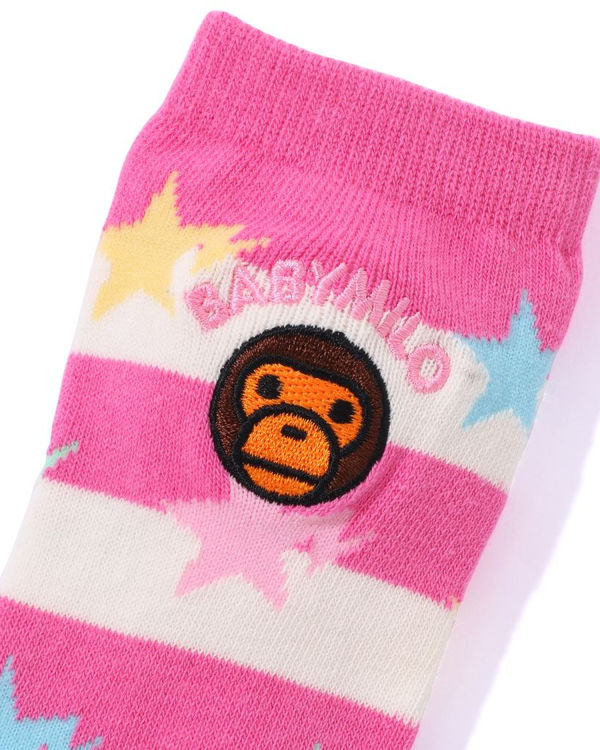 Chaussettes Bape Hoop Milo Sta Enfant Rose | GFBUM0148