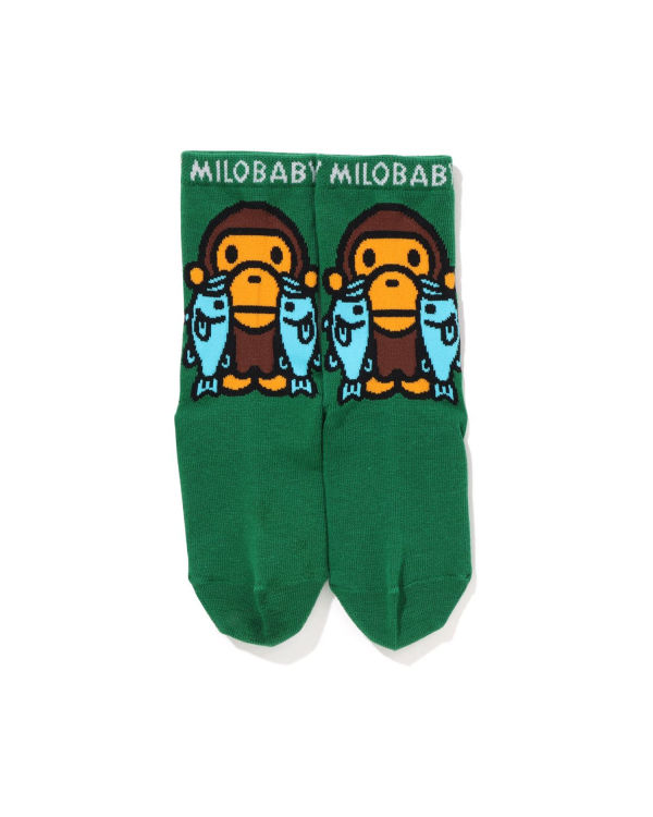 Chaussettes Bape Milo Black Bass Enfant Turquoise | BQWKM6413