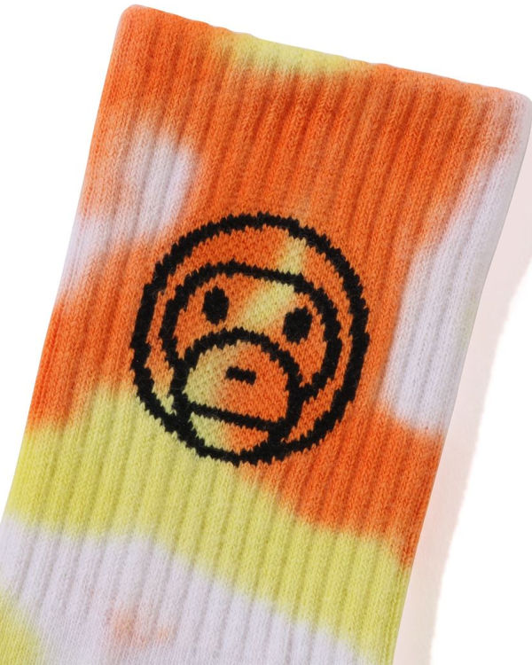 Chaussettes Bape Milo Dyed Rib Enfant Orange | ZFCEA5628