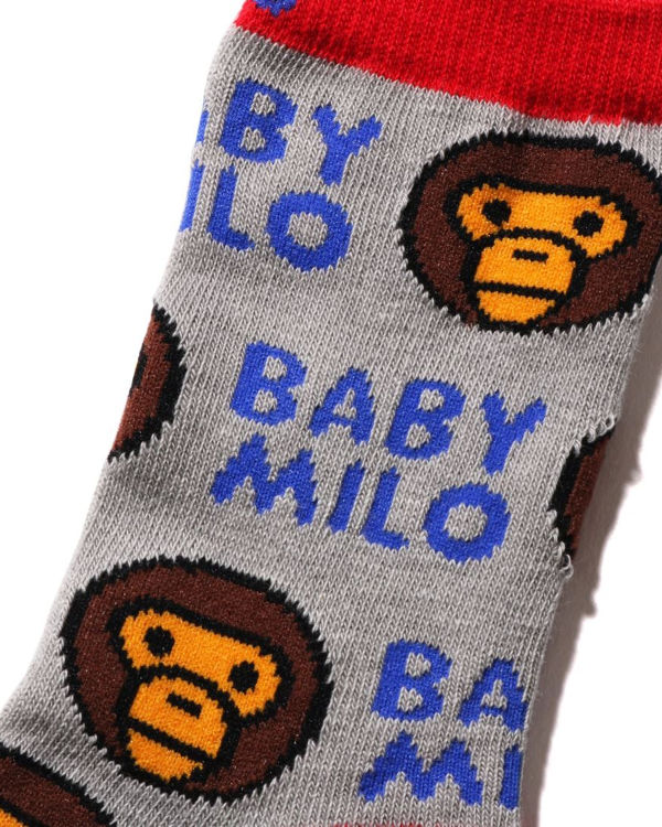 Chaussettes Bape Milo Pattern Enfant Grise | IXHLZ7694