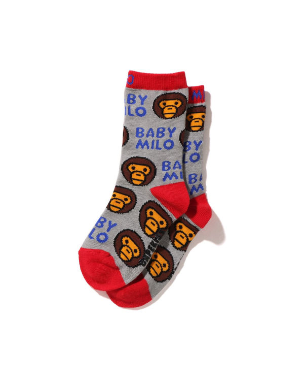 Chaussettes Bape Milo Pattern Enfant Grise | IXHLZ7694