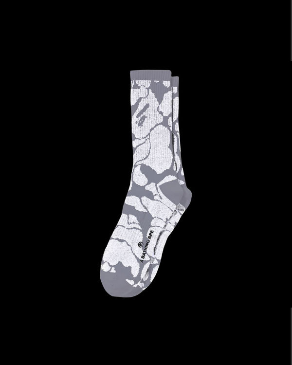 Chaussettes Bape Reflective Camo Homme Blanche | SJOWF1273