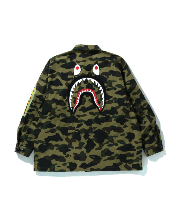 Chemises Bape 1st Camo Shark Relaxed Fit Military Homme Vert | NYTFX4526