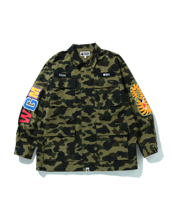 Chemises Bape 1st Camo Shark Relaxed Fit Military Homme Vert | NYTFX4526