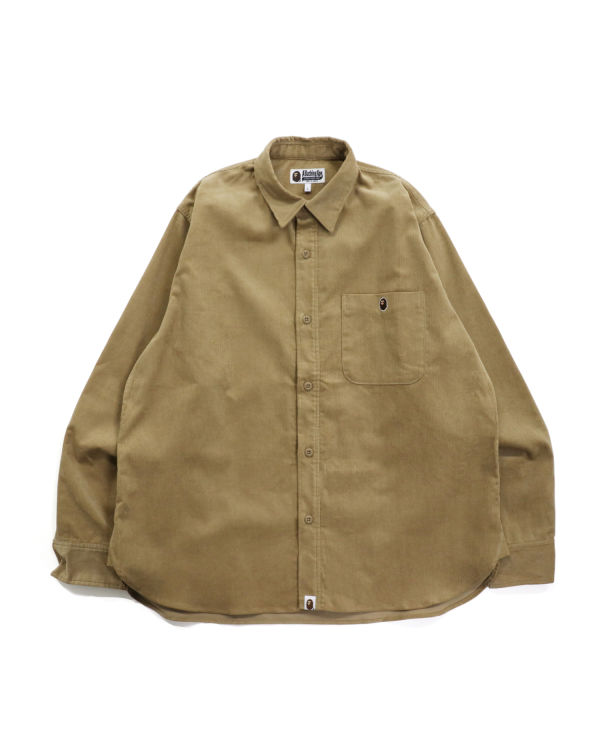 Chemises Bape Ape Head One Point Corduroy Relaxed Fit Travail Homme Beige | JCBDL1328