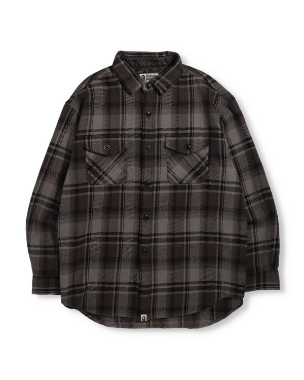 Chemises Bape Check Flannel Homme Noir | MOSEZ2783