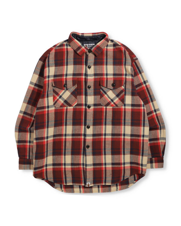 Chemises Bape Check Flannel Homme Rouge Clair | ULSTY4275