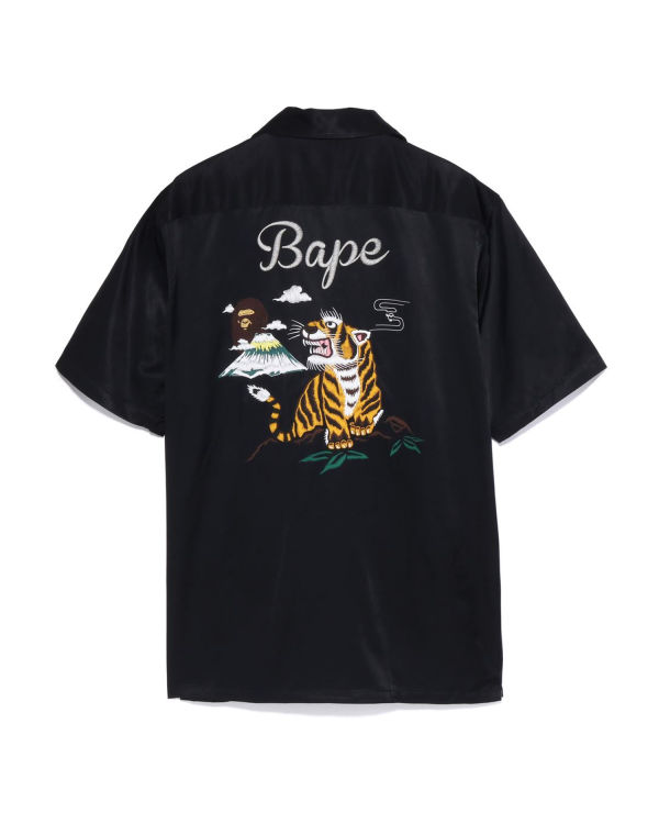 Chemises Bape Japan Culture Open Collar Homme Noir | EHRWK7964