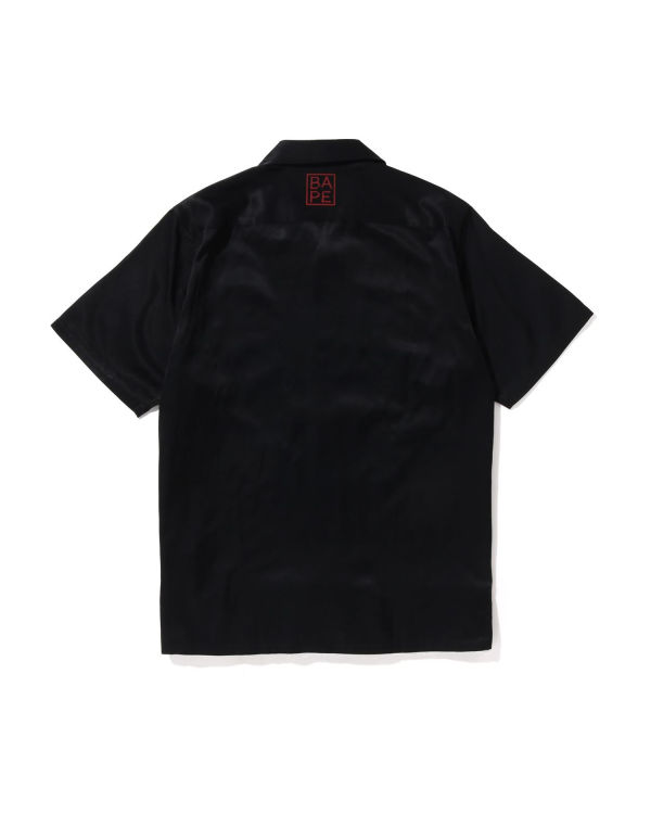 Chemises Bape Japanese Motif Relaxed Fit S/S Homme Noir | QMNLX0965