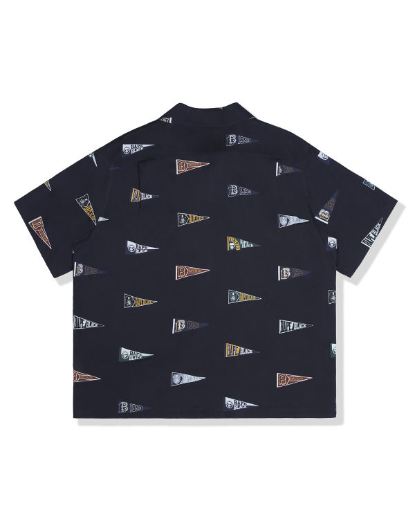 Chemises Bape Logo print short sleeve Homme Noir | VTKGS1734