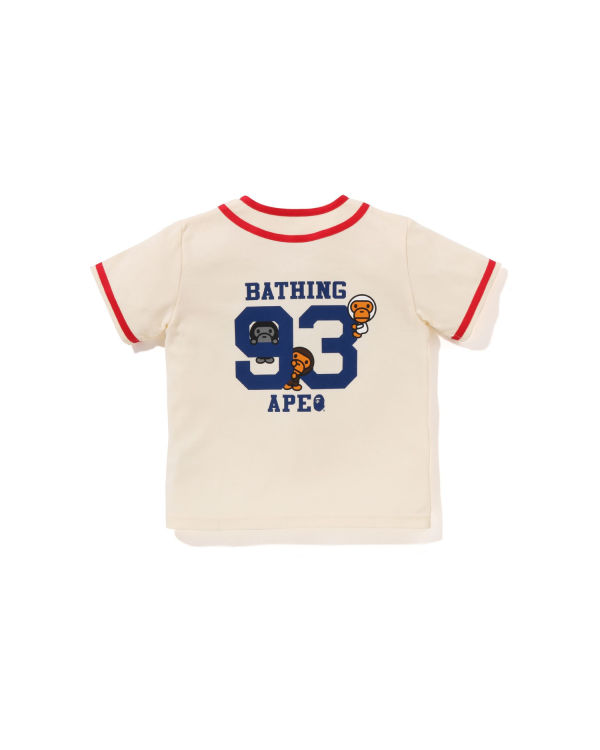 Chemises Bape Milo Baseball Enfant Blanche | IVDBN1467