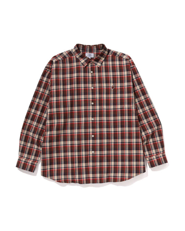 Chemises Bape Mini Check Loose Fit Homme Rouge Clair | EHBKL6345