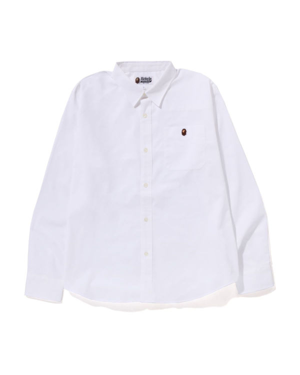 Chemises Bape Oxford relaxed fit Homme Blanche | KTYDO7615