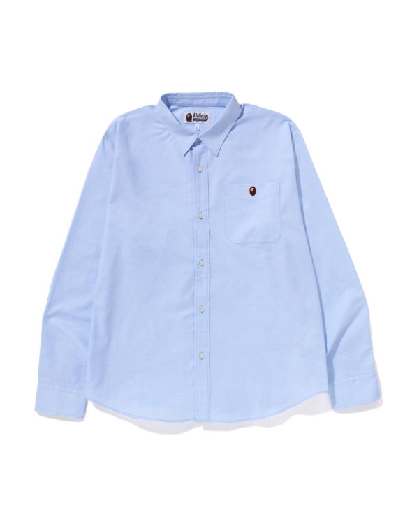 Chemises Bape Oxford relaxed fit Homme Bleu Clair | SXIJZ2958