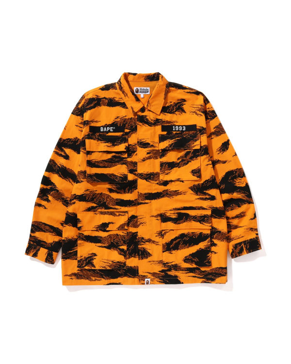 Chemises Bape Tiger Camo Relaxed Fit Military Homme Orange | BNEKR6941