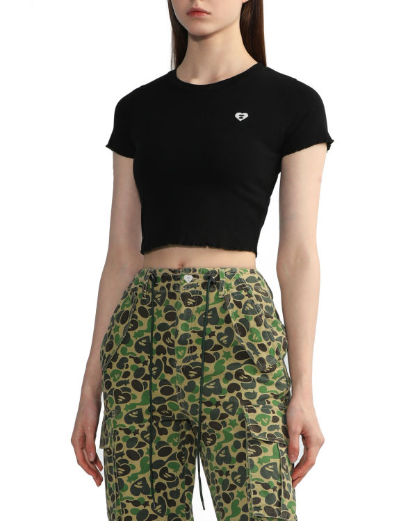 Chemisier Bape Cropped logo Femme Noir | XNGPT4650