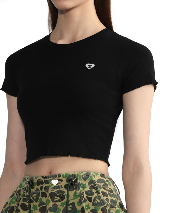 Chemisier Bape Cropped logo Femme Noir | XNGPT4650