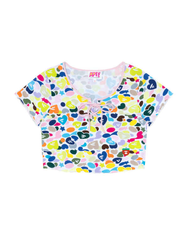 Chemisier Bape Dentelle-up cropped Femme Multicolore | DMKZB6312