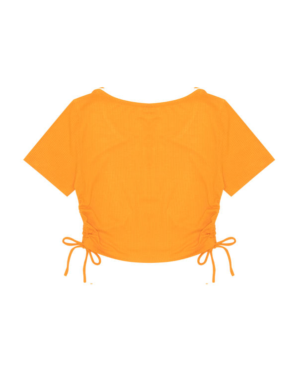 Chemisier Bape Logo drawstring cropped Femme Orange | LFXRG5860