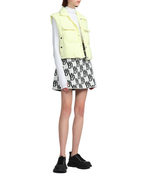 Gilet Bape Buttoned cropped Femme Jaune | CDAXW6250