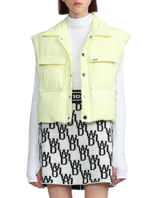 Gilet Bape Buttoned cropped Femme Jaune | CDAXW6250