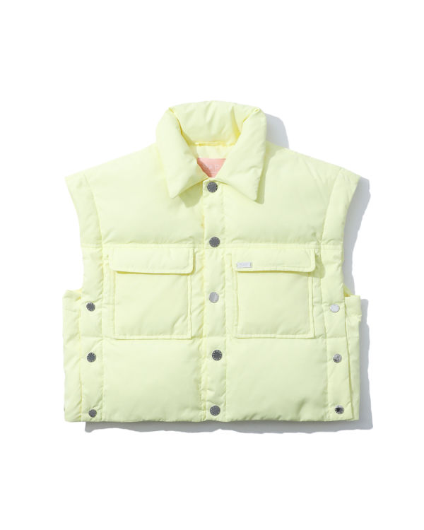 Gilet Bape Buttoned cropped Femme Jaune | CDAXW6250