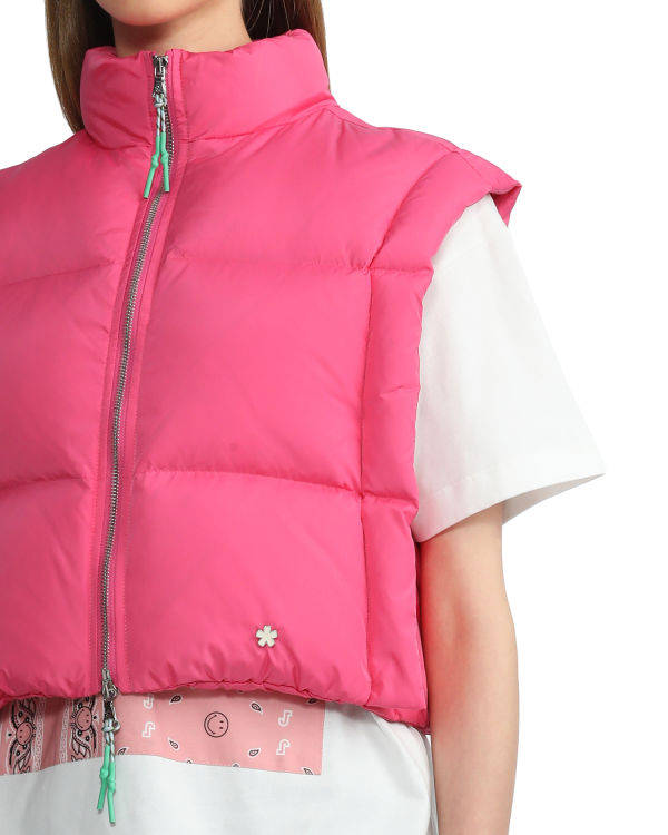 Gilet Bape Cropped padded Femme Rose | PZGRF5360