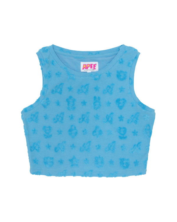 Gilet Bape Cropped pattern Femme Bleu Clair | KBVYZ0837