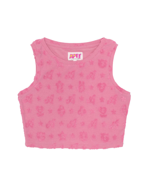 Gilet Bape Cropped pattern Femme Rose | QOHXP4973