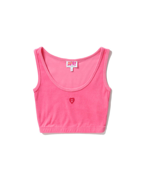 Gilet Bape Towelling crop Femme Rose | TGVIP1296