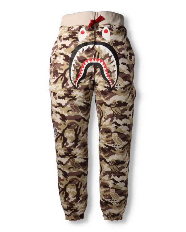 Jogging Bape X OVO Woodland Camo Shark Reversible Homme Rouge Clair | CBUNS4209